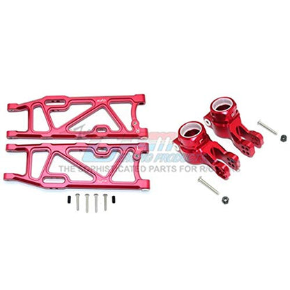 GPM Arrma 1/8 KRATON/Outcast/Notorious 6S BLX Aluminum Rear Lower ARMS+Rear Knuckle ARMS -14PC Set (red)