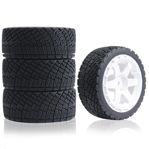67mm 4PCS 1/10 RC On-Road tires and Hard Plastic wheels set Hex 12mm For WRC Drift Car Conversion 1/10 RC On-Road Car Traxxas Tamiya FW06 TT02 HPI HSP 94122 Kyosho W150