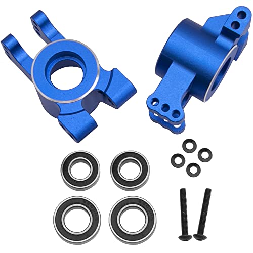 Alloy Rear Stub Axle Carriers Hub w/Ball Bearings # 9552 Compatible with Traxxas 1/8 Sledge 4WD 95076-4 RC Monster Truck Upgarde Parts (Blue) - color: Blue