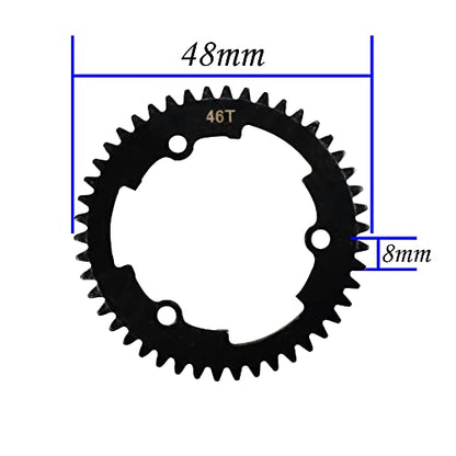Steel 46T Spur Gear 1 Mod M1 Main Gear Compatible with Traxxas 1/5 X-Maxx 6S 8S 1/10 Maxx 4S 1/10 New E-Revo 2.0 1/7 XO-1 Upgrade Part (46T)