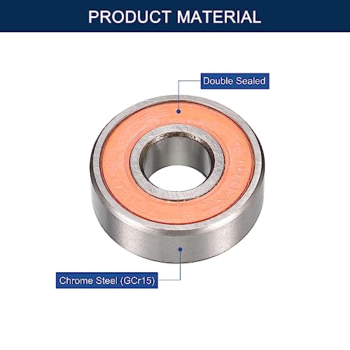 1615-2RS Deep Groove Ball Bearings, ID 7/16" x OD 1-1/8" x Width 3/8" Double Rubber Sealed Ball Bearing Pre-Lubricated Chrome Steel Z2 Lever 10pcs - size: 1615-2RS 7/16"x1-1/8"x3/8"