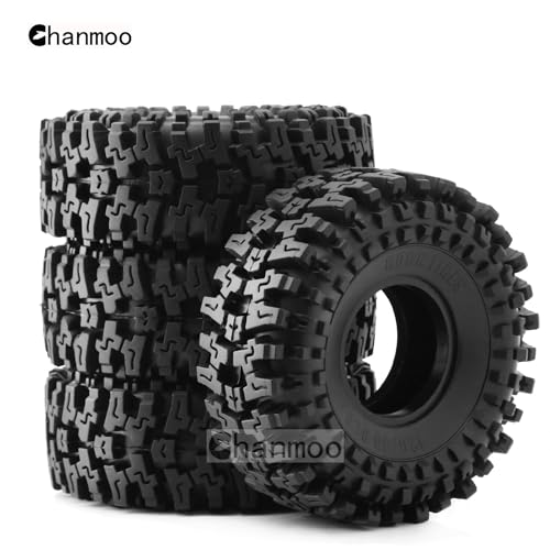 1.9 RC Crawler Tires With Foam Insert 1/10 Soft Rubber Mud Grappler Wheels Tyres OD 4.72" For 1:10 Rock Crawler Car Traxxas TRX4 Axial SCX10 II RC4WD D90 TF2 Tamiya CC01 Gen8 1.9" Rims 4PCS