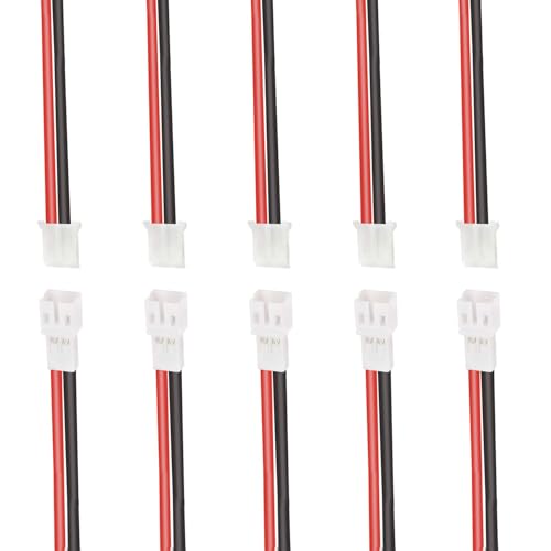 15Pairs JST-PH 2.0 2 Pin Male and Female Connector Plug with Soft Silicone Wire Cable 10cm - size: JST-PH 2.0 2Pin