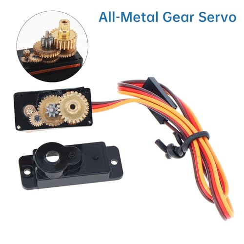 ES08MA ll 12g Metal Gear RC Servo Fit for Axial 1/24 SCX24 RC Crawler Cars with Servo Mount Bracket Arm Set and Steering Link Set