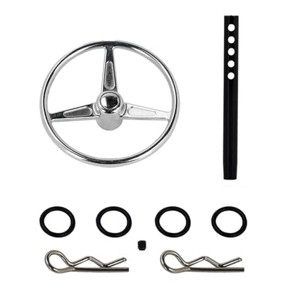 CNC Aluminum Universal RC Steering Wheel for 1/10 Scale RC Crawler Car Axial SCX10 TRX4 D90 D110 Interior Accessories (Silver) - color: Silver