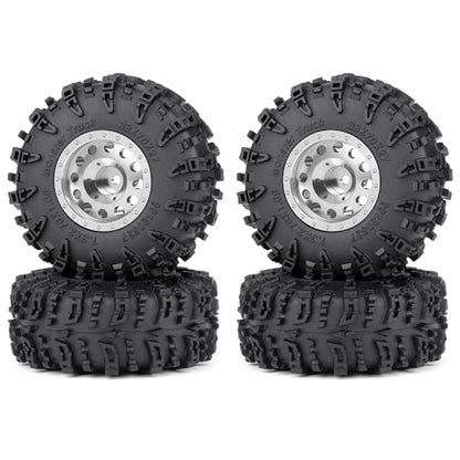 MORLORDY 4Pcs 1.3" Wheels Tires Set for 1/18 1/24 RC Crawler Car SCX24 Ascent-18 TRX4M Upgrade Parts (Style A) - color: Style a