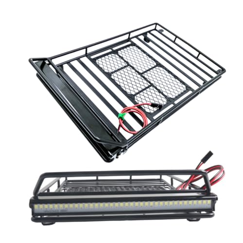 1:10 Crawler Car Luggage Bracket Roof Cargo Bracket Storage Shelf Led Lighted for Easy Access - size: 24.80X14.10X2.30CM