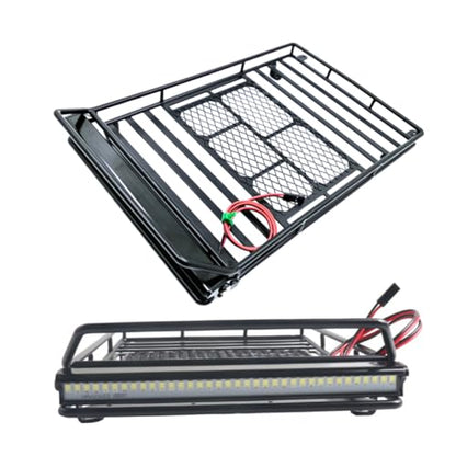 1:10 Crawler Car Luggage Bracket Roof Cargo Bracket Storage Shelf Led Lighted for Easy Access - size: 24.80X14.10X2.30CM