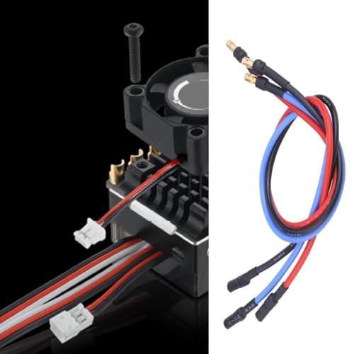 HERCHR 3Pcs 3.5mm Banana Extension Cable Banana Plug Gold Bullet Connector 16AWG Male Female 12in Silicone Wire for RC Brushless Motor ESC Extension Cable Wire RC Car Boat Parts