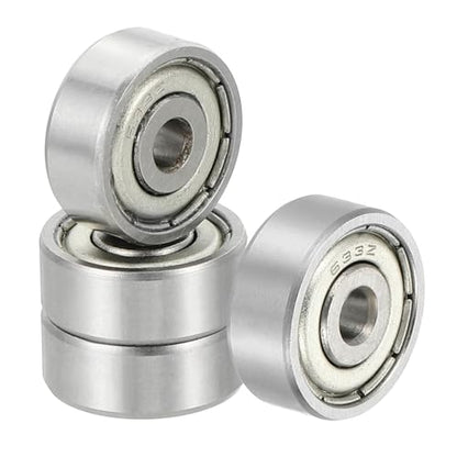 uxcell 4 Pack 633ZZ Deep Groove Ball Bearings, 3x13x5mm Chrome Steel Double Shield Bearing for Electric Motor, Home Appliances, Garden Machinery, (ABEC5) - size: 633ZZ