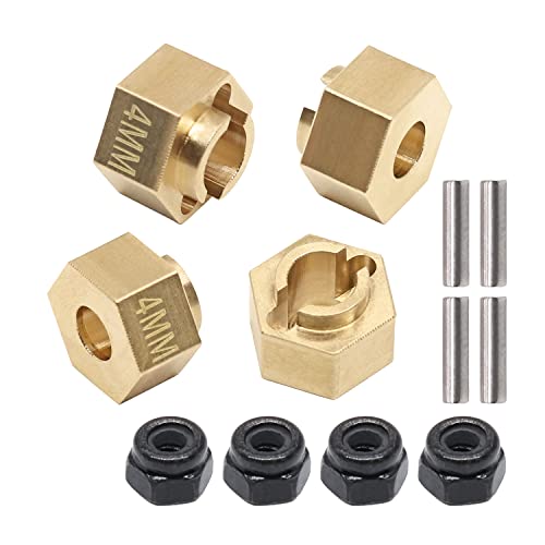 Brass Wheel Hex Hub 4mm Extenders Adaptor Set for 1/18 TRX4M Upgrade Parts RC Crawler Car - size: 4MM