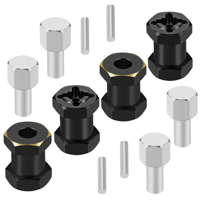 MOHERO 4Pcs Brass 12mm (+15mm) Wheels Hex Hub Extension Hex Drive Adapter for All RC Car Which with 12mm Hex and 1/10 RC Crawlers Axial SCX10 90046 D90 - color: 15mm