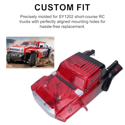 GOTOTOP RC Car Body Shell, PVC, Red, for SanYao 1202 | Short Course Truck Shell, Pre Painted, Impact - color: Red