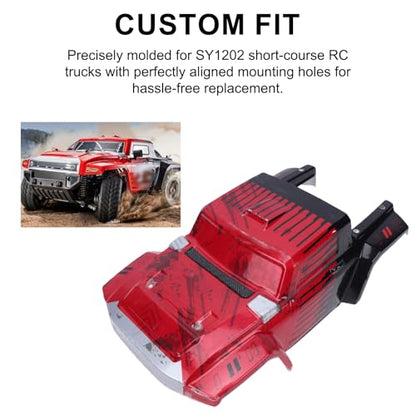 GOTOTOP RC Car Body Shell, PVC, Red, for SanYao 1202 | Short Course Truck Shell, Pre Painted, Impact - color: Red
