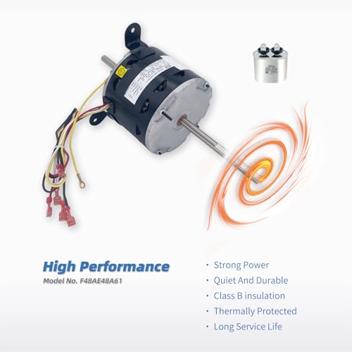 F48AE48A61 Fan Motor Replaces genteq, 3314471.011/3314471.013,1/4HP 1650RPM/3SPD Compatible with RV AC Dometic Duo-Therm Penguin II 641815/641816/641835/641915/641916/641935,115V, LEUNGOO