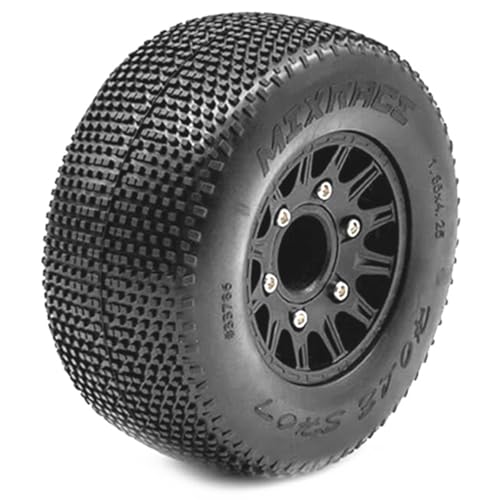 RC Wheels Tires,1/10 RC Short Course Truck Wheels and Tires with 12mm 14mm 17mm Hex for Slash 2WD 4x4,Axial/Arrma Senton/Redcat Rc4wd RC Car. (Black)