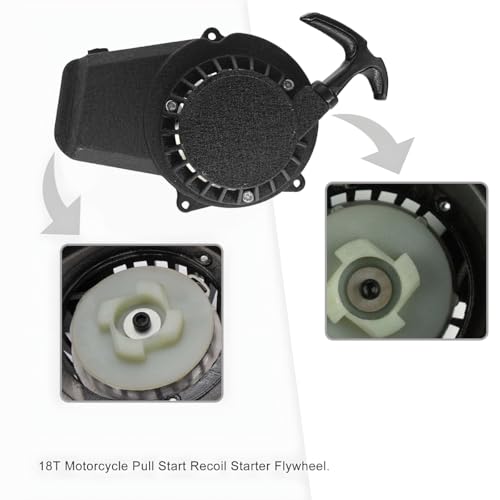 Motorcycle Recoil Pull Starter, Motorbike Engine Pull Start Recoil Starter Ignition Coil, Compatible with 47cc 49cc 50cc 2 Stroke Engines SX50 KT50 Mini Dirt Bike Quad ATV