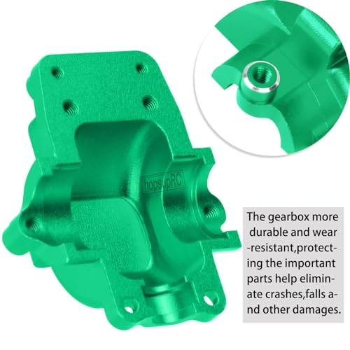 Alloy Gearbox Transmission Case Front&Rear Differential Housing for 1/18 LaTrax Teton Desert Prerunner Rally,Wave Box Gearbox Hops Up,SST-Replaces Part 7530(Green) - color: Green(2pcs)
