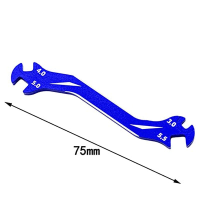 POCREATION Remote Control Car Model Tool, Alloy Spanner, 4 in 1 Multi Turnbuckle Wrench for 1/10 RC Cars, Portable Maintenance Tool (Blue) - color: Blue