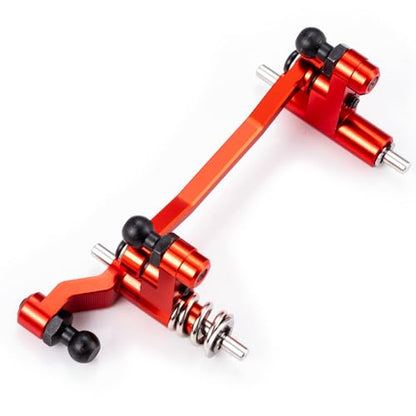 Aluminum Alloy Steering Assembly Set Servo Saver Steering Bellcranks & Drag Link Spring Retainer Parts Compatible with Traxxas 1/18 LaTrax Teton RC Car Upgrades (Red) - color: Red