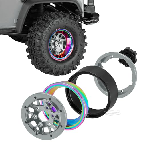 RC 1.3" Beadlock Wheels 1.3 rc Wheels for RC Crawler 1/18 TRX4M,1/24 SCX24,Alloy Aluminium 1.3 Beadlock Wheels 1.3 rc Rims,4pcs,Titanium - color: Titanium(4pcs)