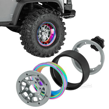 RC 1.3" Beadlock Wheels 1.3 rc Wheels for RC Crawler 1/18 TRX4M,1/24 SCX24,Alloy Aluminium 1.3 Beadlock Wheels 1.3 rc Rims,4pcs,Titanium - color: Titanium(4pcs)