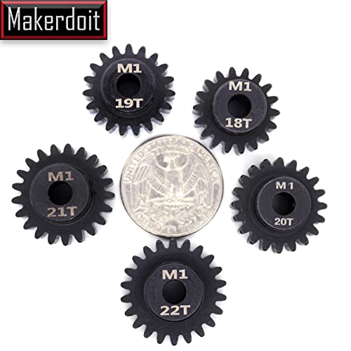 Mod 1 Pinion Gear 5mm 18T 19T 20T 21T 22T Mod1 M1 Pinion Gear 5mm Shaft - size: 18T 19T 20T 21T 22T