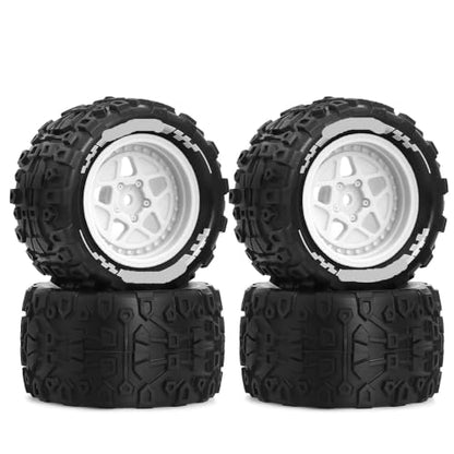 for 1/18 Scale Tires for ARR-MA GROM: Monster Truck, Mini Granite(White) - color: White