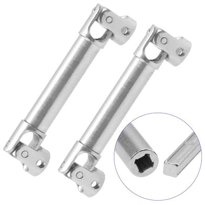 2Pcs Vgoohobby 2mm 3mm 4mm Metal RC Drive Shaft CVD Driveshaft Compatible with WLtoys Axial MN Model WPL Tamiya 1/24 1/18 1/16 1/14 1/12 RC Military Crawler Car Tractor Truck (50-65mm 4-4) - color: 50-65mm 4-4