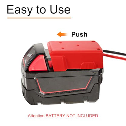 HARFINGTON Battery Adapter Converter for DIY Rc Car Truck Toys' 18V Battery, Battery Conversion Kit with 12AWG Wire, Wire Harness Connector, Red - color: Red