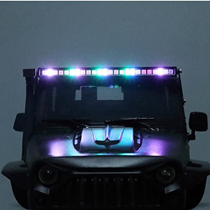 RC Repair Tool 155mm RC Car Roof Lamp Colorful Waterproof 24 L-E-D Light Bar for 1/10 RC Crawler Axial SCX10 II 90046 D90 TF2 JK for Rubicon Body