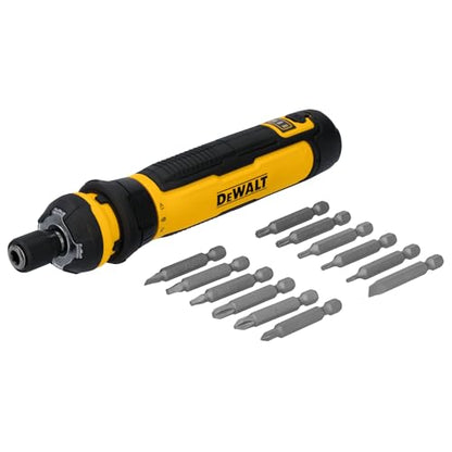 DEWALT Cordless Screwdriver, 4V USB Rechargeable Electric Screwdriver with 12 pcs Screwdriver Bit Set, LED Light, FLEXDRIVE Control, Compact, Ergonomic (DWHT66719)