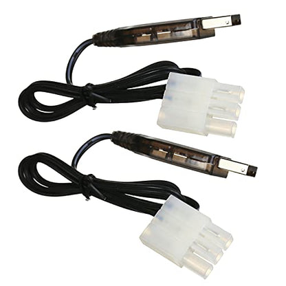 Heyiarbeit 2Pcs L6.2-3P USB Charging Cable for RC Car 9.6V 200mA Ni-MH Ni-CD Battery - size: L6.2-3P 2Pcs