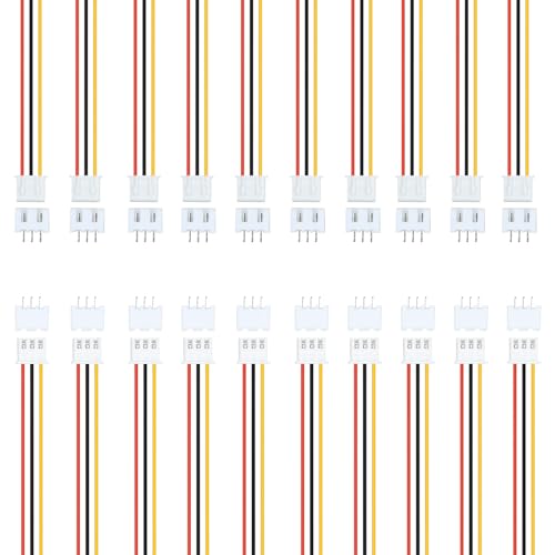 20Pairs JST-XH 2.54mm 3Pin Header Connector Kit with Male and Female Connectors Adapter 200mm 26AWG Flat Wire Cable Compatible with JST XH Plug Adapter (3P) - color: 3P