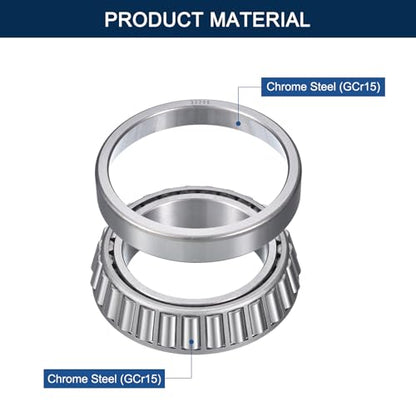 2 Pack 32205 Tapered Roller Bearing Cone and Cup Set | 25mm Bore 52mm OD 19.25mm Cup Width, Chrome Steel Taper Bearings Set, ABEC-3 - size: 32205