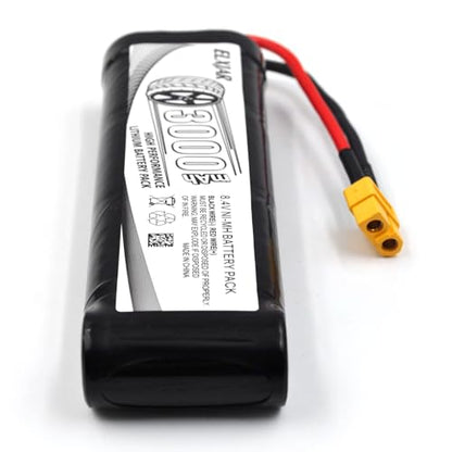 (2-Pack) 8.4V 3000mAh Ni-MH Battery with XT60 Plug for 1/10 RC Vehicles | For compatible 1/10 RC boats, 2WD/4WD cars, trucks and buggies; 14AWG wire and 4.8V–12V Ni-MH/Ni-Cd charger. - color: (2-Pack) 8.4V 3000mAh XT60