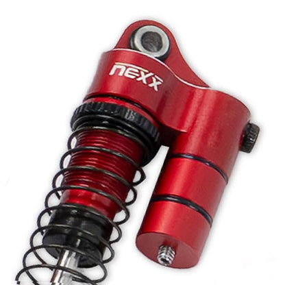 Nexx Racing Reservoir Shocks (4pcs) for 1/18 RC Crawler Redcat Ascent-18 - Remote Control Car, RC Cars, RC Crawler 1/18 4WD Nexx Racing Upgrade Parts (HELIDIRECT) (RED - 53mm) - color: Red - 53mm