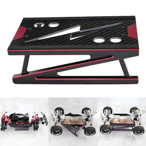 Milageto RC Stand Assembly Aluminum Alloy Model Work Stand Repair Workstation Display Stand Lightweight Material Suitable for Hobby Tool, Red