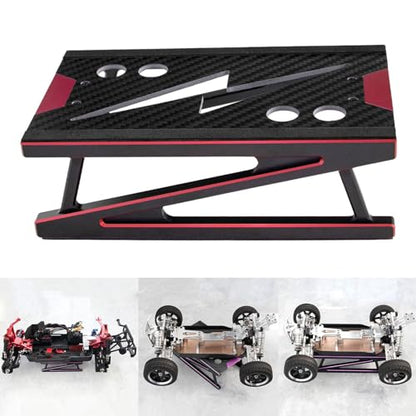 Milageto RC Stand Assembly Aluminum Alloy Model Work Stand Repair Workstation Display Stand Lightweight Material Suitable for Hobby Tool, Red