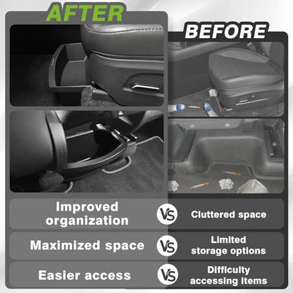 BestEvMod 3PCS Storage Bundle for 2026 2025 Tesla Model Y Juniper | Trash Can Backseat Storage Box Rear Center Console Organizer + Under Seat Boxes - size: 3 PCS - Storage Bundle