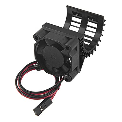 ShareGoo Aluminum 380 390 Motor Heatsink with Cooling Fan Electric Engine Heat Sink Compatible with HSP HPI Wltoys Himoto Redcat 1/16 1/18 RC Car (Black) - style: Black