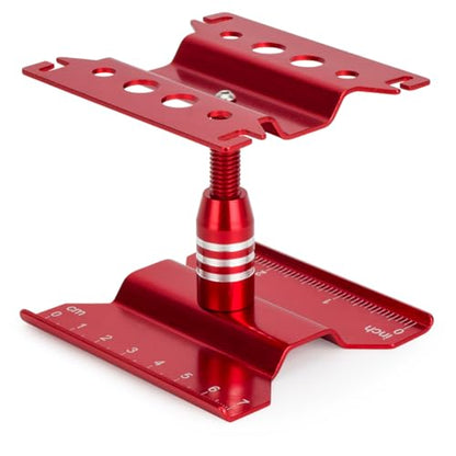 Aluminum Repair Station Work Stand Assembly Platform 360 Degree Rotating for 1/16 1/18 1/24 RC Crawler Axial SCX24 Traxxas TRX4M (Red)