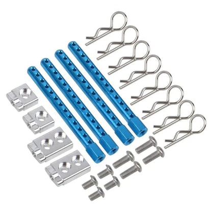 RC Body Post for Tamiya TT-02/ TT-02FT/ TT-02D/ TT-02RR 1/10 RC Car Shell Column Body Post Mounts with Clips Upgrade Parts Accessories (Blue) - color: Blue
