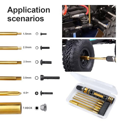 RC Hex Driver Set & RC Car Repair Work Stand Repair Tool Set 360 Degree Rotation for 1/8 1/10 1/12 1/16 1/18 RC Crawler Truck Buggy Rally (Blue) - color: Blue