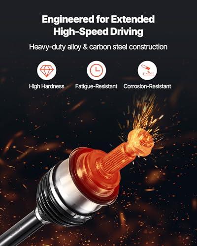 VEVOR CV Axle Shaft Assembly, 2 Pieces Front Left & Right (Driver and Passenger Side), Automotive Replacement CV Joint Axles Pair Compatible with 2003-2022 Toyota 4Runner, Alloy Steel & Carbon Steel - size: 2003-2022 Toyota 4Runner, style: Front Driver an