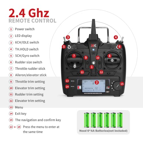 CKYSCHN WLtoys K110S XK RC Helicopter Brushless 6CH for Adults, 6-Axis Gyro | 3D Inverted Flight Remote Control Helicopter, 2.4G RTF Fast RC Aircraft Outdoor Flying 3 Batteries