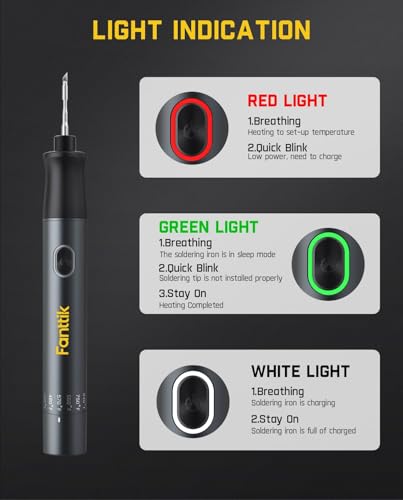 Fanttik T1 Max Soldering Iron Kit, Cordless Soldering Iron | 7s Fast Heating(390°F-840℉), Auto Sleep, 4 Pcs Soldering Tips(C210), 360° Swivel Stand, Soldering Iron for Precision Repair