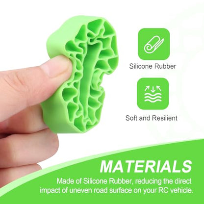 HobbyPark 1.0 Tires Silicone Inserts Foam fit 56-58mm*24mm for 1/18 1/24 Scale RC Crawler Truck, Super Soft, 4pcs (Green) - color: Green (Small)
