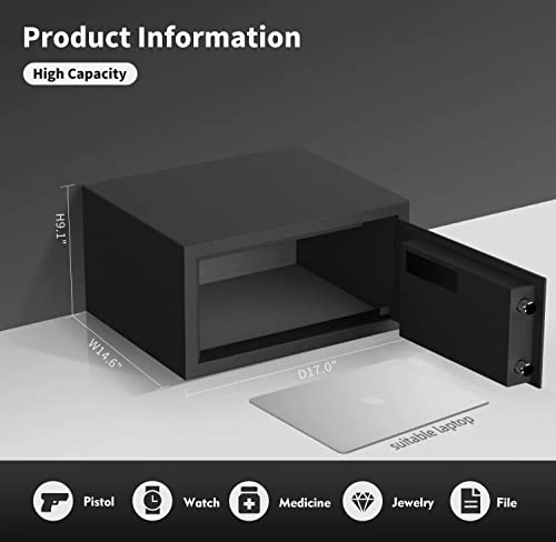 AEGIS 1.2 CuFt Digital Safe for Laptop and Documents, Home and Office | Electronic Keypad Lock Security Box with override keys, pre-drilled mounting holes, solid steel construction - size: 1.2 Cubic Feet, style: Digital Keypad