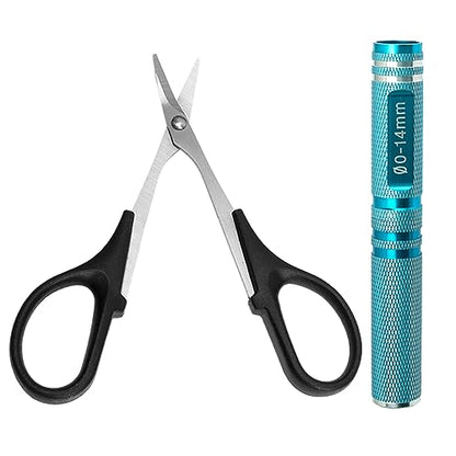 RC Hole Puncher Reamer with Sleeve and Curved Trimming Scissor Small Cross Wrench Universal Tool Set for RC Car Truck Bodyshell Boat Airplane Body Shell
